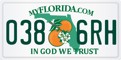 FL license plate 0386RH