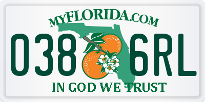 FL license plate 0386RL