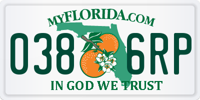 FL license plate 0386RP