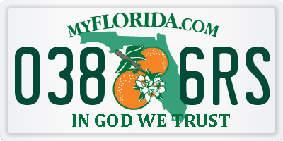 FL license plate 0386RS