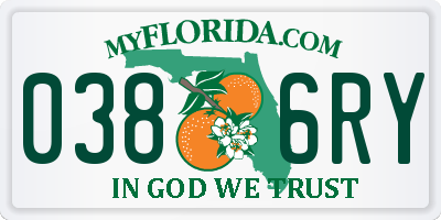 FL license plate 0386RY