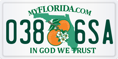 FL license plate 0386SA