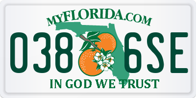 FL license plate 0386SE