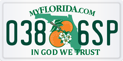 FL license plate 0386SP