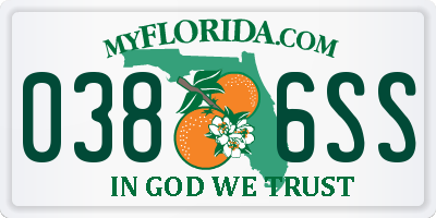 FL license plate 0386SS