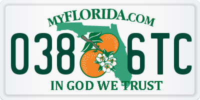 FL license plate 0386TC