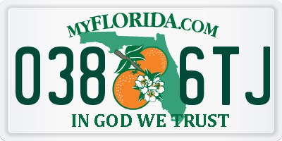 FL license plate 0386TJ