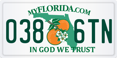 FL license plate 0386TN