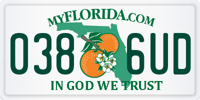 FL license plate 0386UD