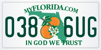 FL license plate 0386UG