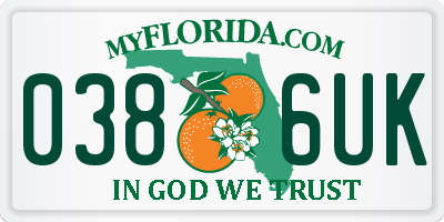FL license plate 0386UK