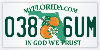 FL license plate 0386UM