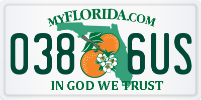 FL license plate 0386US