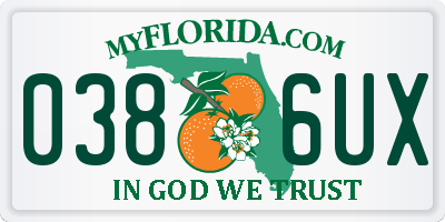 FL license plate 0386UX