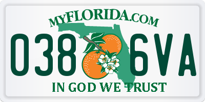 FL license plate 0386VA