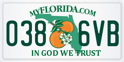 FL license plate 0386VB