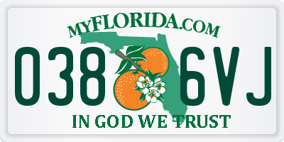 FL license plate 0386VJ
