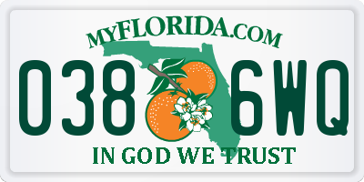 FL license plate 0386WQ