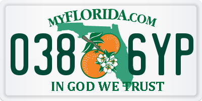 FL license plate 0386YP