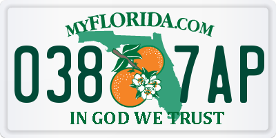 FL license plate 0387AP