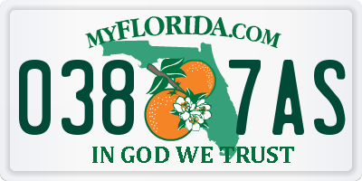 FL license plate 0387AS