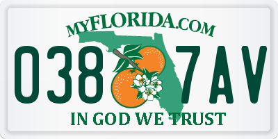FL license plate 0387AV