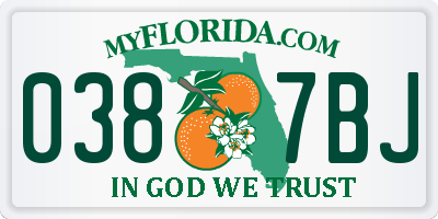 FL license plate 0387BJ