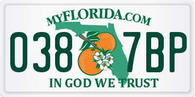 FL license plate 0387BP