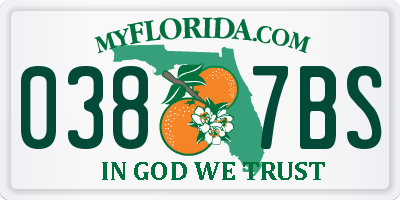 FL license plate 0387BS