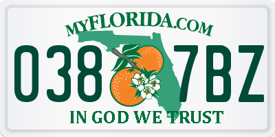 FL license plate 0387BZ