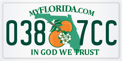 FL license plate 0387CC