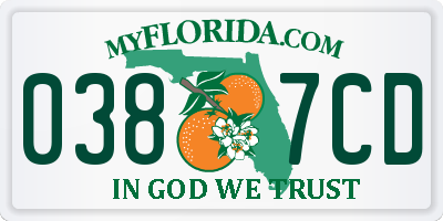 FL license plate 0387CD