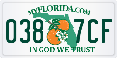 FL license plate 0387CF