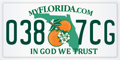FL license plate 0387CG