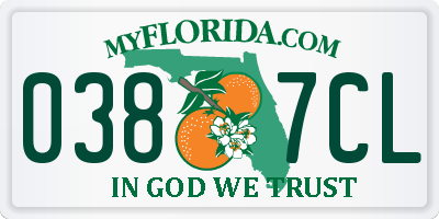 FL license plate 0387CL