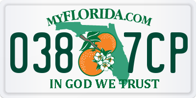 FL license plate 0387CP