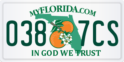 FL license plate 0387CS