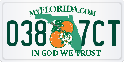 FL license plate 0387CT