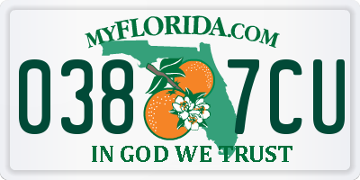 FL license plate 0387CU