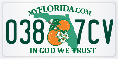 FL license plate 0387CV