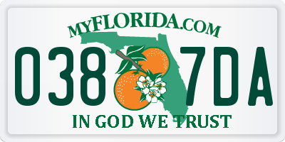 FL license plate 0387DA