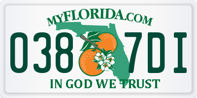 FL license plate 0387DI