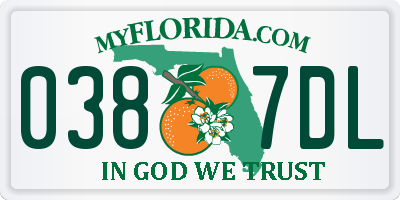 FL license plate 0387DL