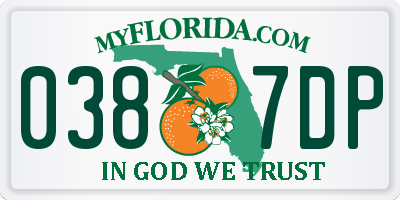 FL license plate 0387DP