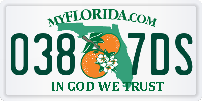 FL license plate 0387DS
