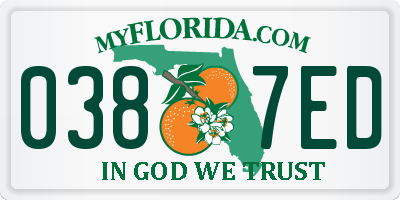 FL license plate 0387ED