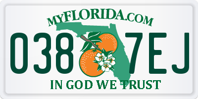 FL license plate 0387EJ