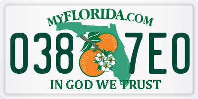 FL license plate 0387EO