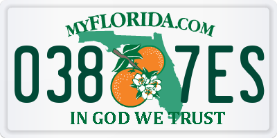 FL license plate 0387ES