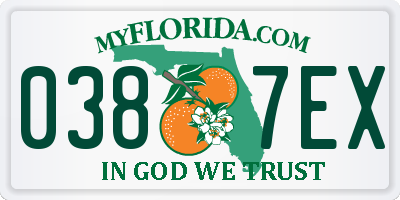 FL license plate 0387EX